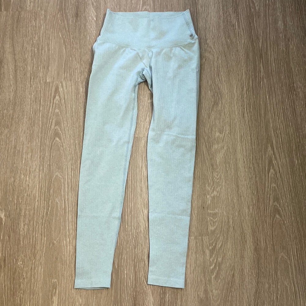 Ribbed Light Blue Leggings